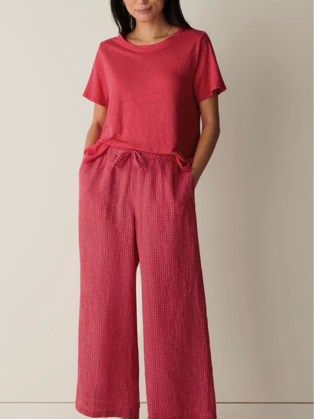 Eileen Fisher Window Pane Check Wide Leg Ankle Pants - New without tag! - Picture 2 of 10